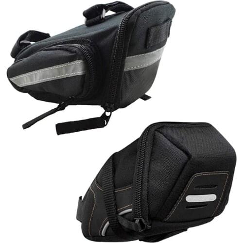 Bike Saddle Bag Bicycle Strap-On Saddle Bag Waterproof Bicycle Seat Pack Bag with Reflective Strip Cycling Wedge for Most Bikes