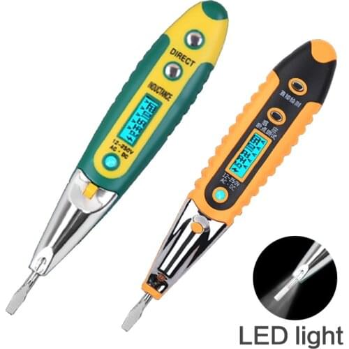 AC DC Test Voltage Pen Electric Tester Pencil LCD Display Screwdriver Voltage Detector 12-250V Electrician Tools