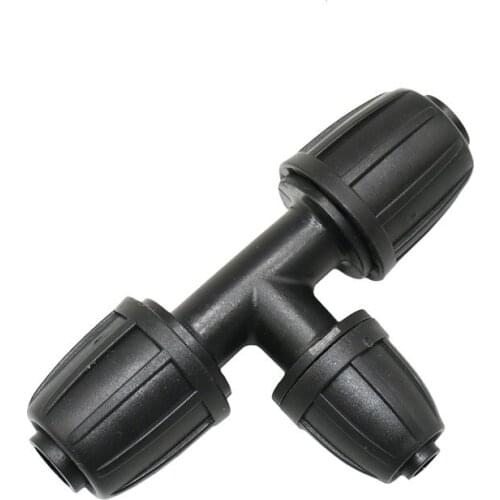 Irrigation Water hose 3/8" to 1/2 reducer tee water splitter Lock Nut barb 16mm to 8/11 Hose Tee Connector 20pcs