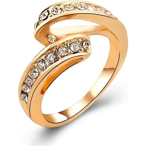 Szelam 2019 Gold Color Ring Austrian Crystal Rings for Woman And Fashion Jewelry Wedding Accessories SRI150016