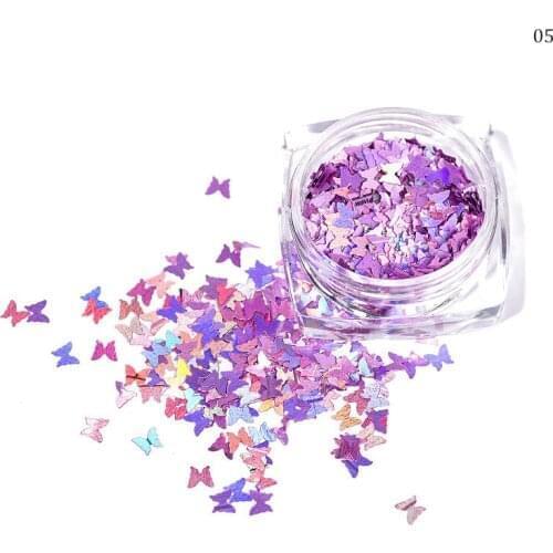 1Piece Laser Butterfly Glitter Shiny Lip Gloss Glittering DIY Decor Butterflies Laser Flakes Lipgloss Base Mix Decorations 3g