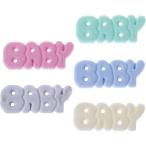 1Pc Silicone Beads Baby Teether DIY Jewelry Necklace Pendant Teething Supplies Grind Bead Letters Newborn Oral Care Kids New