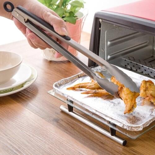 12inch Silicone Stainless steel BBQ Tongs Barbecue Clip Kitchen Tong Food Serving Utensil Kitchen Accessories Cooking Tool