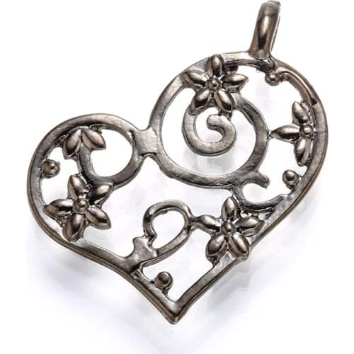 5 pcs heart charms filiger elegant flower women pendant findings jewelry conpement