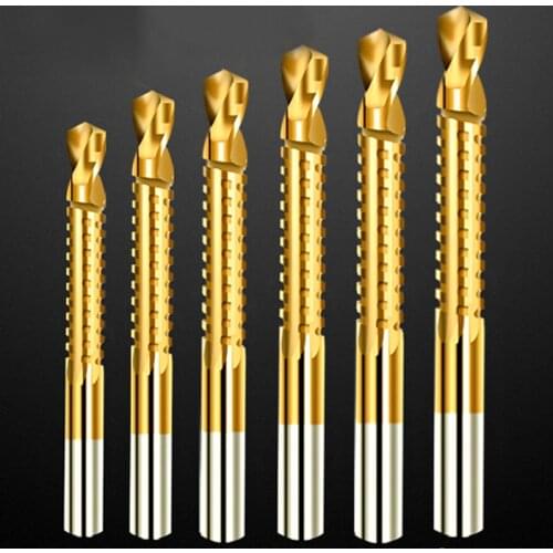 6Pcs Grooving Twist Drill Bit Set HSS Thread Spiral Screw Metric Tap Wood Metal Punch Hole Cutter Power Tool Drill Accessories