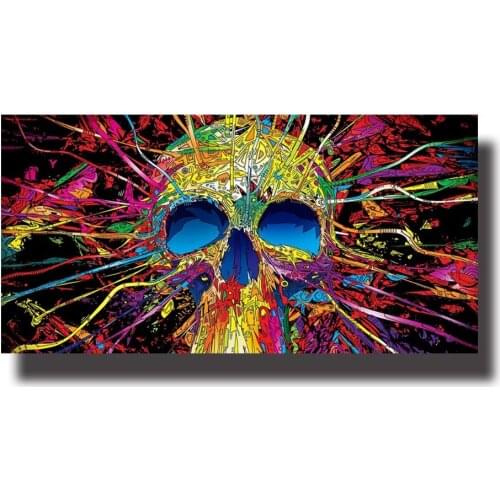Abstract Modern Wall Art Canvas Colorful Skull Flower Graffiti Art Oil Paintings HD Prints Posters Home Decor Pictures No Frame