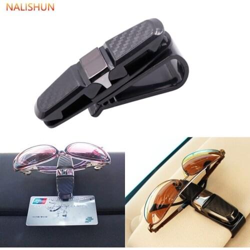 NALISHUN Car Glasses Holder Portable Ticket Card Clamp Car Sun Visor Sunglasses Clip ABS Eyeglasses Case Auto Accessories