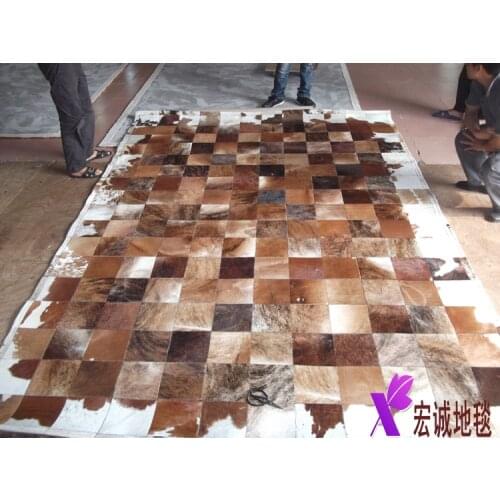Free express delivery 1 piece 100% natural cowhide leather printed carpet