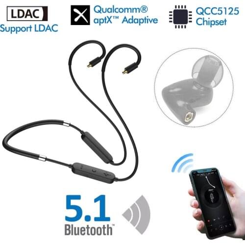 Bluetooth V5.1 HiFi Audio Cable Wireless Headphone Amplifier Module 990kbit/s LDAC aptX Adaptive AptxHD Lossless Hi-Res QCC5125