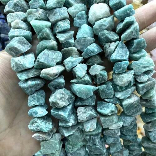 8-12mm Natural Irregular Freeform Amazonite Stone Loose Spacer Beads Minerals Diy Bracelet Necklace Jewelry Making Earrings 7.5"