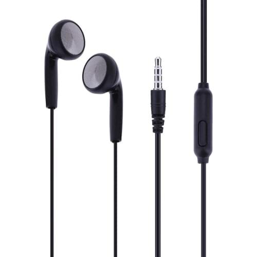 Black Universal Music Earphone 3.5mm Wired Stereo Headphones Earpiece With Mic For Phones MP3 players Computer