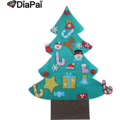 DiaPai 5D DIY Diamond Painting Christmas Tree New Year Gift Kid Toy Artificial Tree Wall Window Sticker Christmas Home Decor