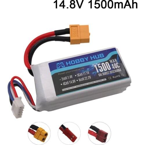 HOBBY HUB 14.8v 1500mAh Lipo Battery For for RC Car Airplane Quadcopter Boats Drone spare Parts 1500mAh 2s Rechargeable Battery