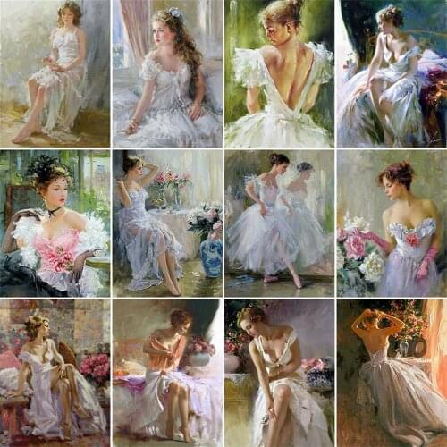 HUACAN Full Square Diamond Painting Woman Cross Stitch 5D Diamond Embroidery Rhinestones Portrait Handicraft New Arrival