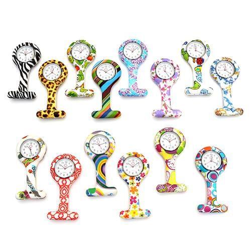 Pocket Watch Clip on Fob Quartz Brooch Hanging Rubber Silicone Nurse Watch Fashion Casual Men Women Unisex
