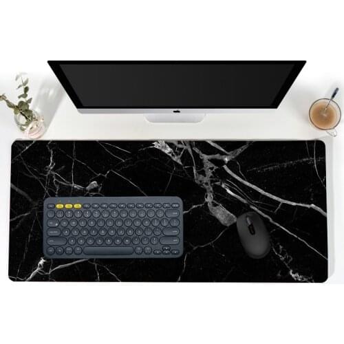 Marble Cover Leather Mouse Pad 40cm Keyboard Pad 60/80cm Waterproof Table Mat Scratch-Resistant Large 90/100cm Non-Slip Game Pad