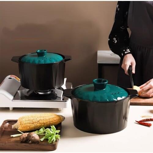 Kitchen Cooking Pots Ceramics Casserole Spodumene Soup Pot 3/4/6L Multifunction Saucepan Gas Stove Household Cookware