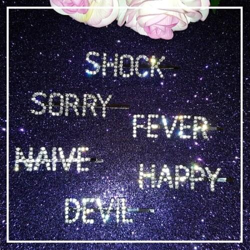 Hot fashion letter word crystal hairpin hairgrip hairclips hair clip grip pin barrette ornament hair accessories