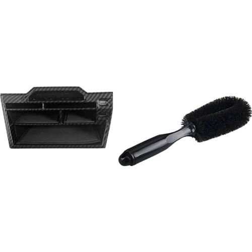 Car Cleaning Soft Brush Non-Scratch Material & Console Central Multifunction Storage Box for Honda Civic 2016-19