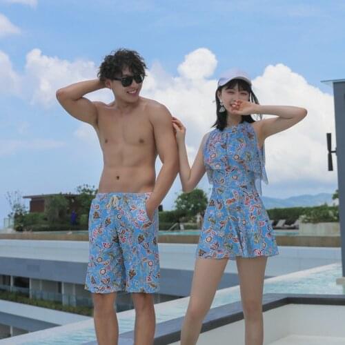 2021 New Swimsuits Womens Lovers' Swimwear Strip Steel Holding Swim-suit Mens Swimming Suit Beach Pants Polyester No Sleeves