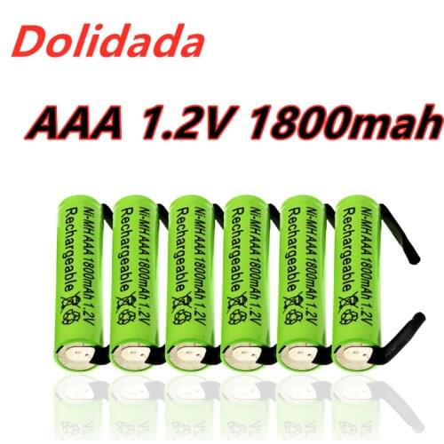 New Ni-Mh 1.2V AAA rechargeable battery, 1800mah,with soldering pads for Philips Braun electric shaver,razor and toothbrush