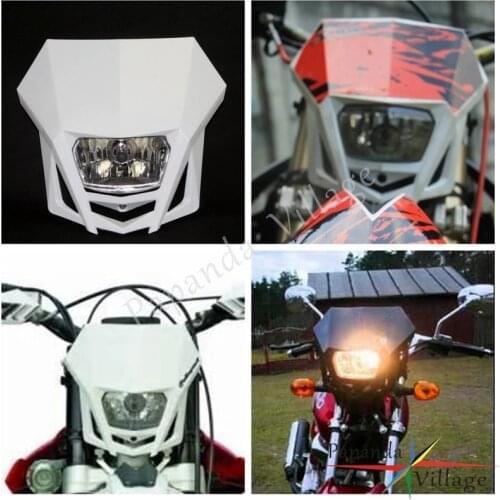 Papanda 12V White Motorcycle Off Road Headlight Motocross Headlamp for Yamaha YZ WR 250F 450F XT 600 TTR CRF XR 450