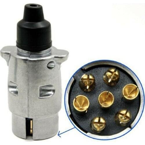Durable 7 Pin Aluminium Alloy Plug Trailer Truck Towing Electrics 12V Connector Trailer Connector Adapter Trailer Parts EU Plug