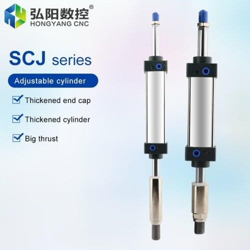 Adjustable Standard Cylinder SCJ50 x 100 x 150 x 200 Stroke Double Outlet Cylinder Pneumatic Cutting Machine Parts