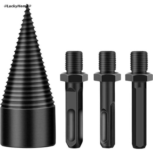 Hexagonal Wood Splitting Impact Drill Bit High Hardness Firewood Log Splitter Removable Heavy Duty Drill Screw Cone Driver 11UA