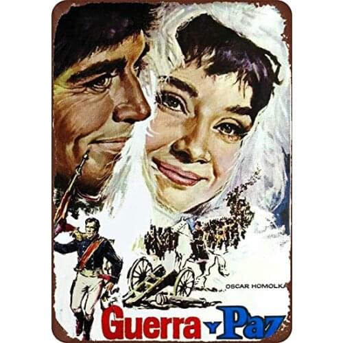 War and Peace Modern Metal Tin Signs Movies Vintage Tin Sign for Restroom Decor 8x12 Inches