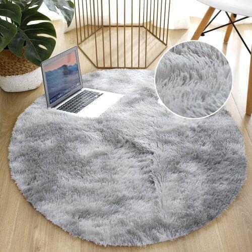 Thick Carpet For Living Room Plush Rug Mat Bedroom Decor Fluffy Round Bed Carpets Soft Anti-Slip Floor Kids Home Decoration