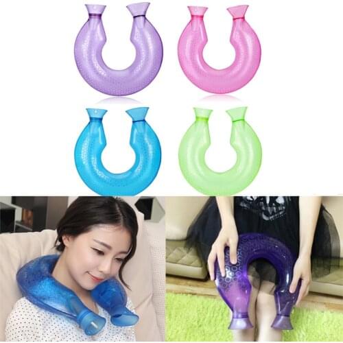 U shape hot water bottle for neck warm shoulder neck hot water bottle pvc material hot water bag Relieve neck pain