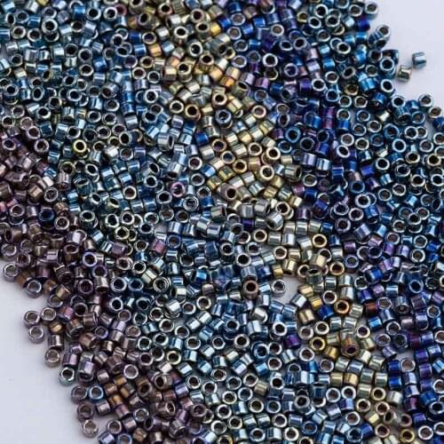 Japan Miyuki Delica Beads 11/0 2mm For Fashion Earring Silver Galvanized DB35 1.6x1.3MM 5g/ 1000 Pieces/bag