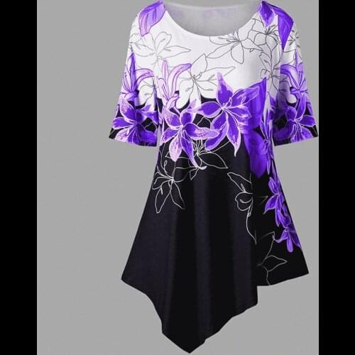 Women Summer 3D Floral Print Short Dress Ladies Irregular Hem Casual Bohemian Short Sleeve Beach Mini Dress Vestidos Plus Size