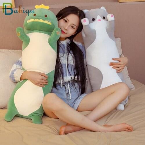 1pc 70-120CM Cartoon Animal Dinosaur Unicorn Cat Plush Toys Dolls Stuffed Soft Long Sleeping Pillow Children Baby Birthday Gift