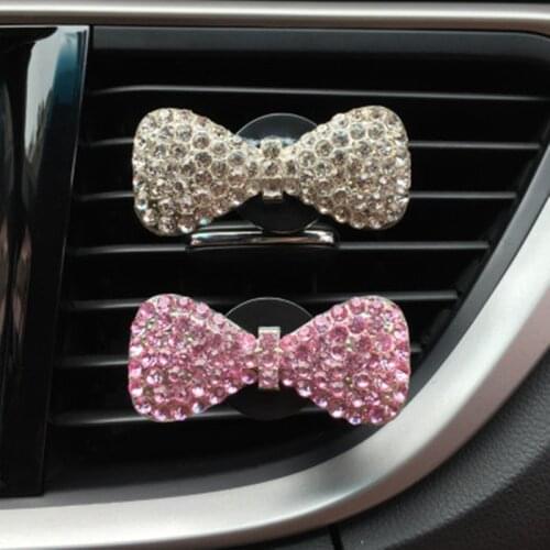 1pc Car Styling Air conditioning Decor Clip Diamond Bowknot Car Interior Air Outlet Clip Creative Car Perfume Air Freshener