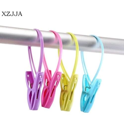 12CScs Multifunction Plastic Clothespins Hook Laundry Clips Portable Bra Socks Hanger Clothes Pegs Racks Anti Wind Socks Clips