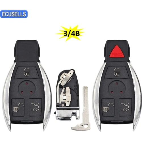 3/4 Button Remote Smart Car Key Shell Case Housing For Mercedes Benz W211 A C E G S SL ML GML CLK SLK with Small Key Uncut Blade