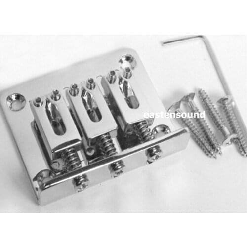 3 String Chrome Adjustable Guitar Bridge Tailpiece for Cigar Box