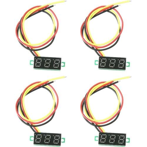 5Pcs Mini Digital Voltmeter 3 Wires Voltage Display DC2.5-30V LED Panel Meter Professional Volt Meter Monitor Measurement Tools