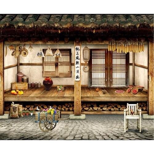 Beibehang Large Custom Wallpapers Nature Nostalgic Cottage Farm House Country Farm Restaurant Background Wall Painting