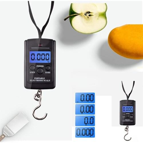 40kg X 10g Digital Scale for Fishing Luggage Steelyard Hanging Electronic Scale Electronic Hook Scale Kitchen Weight Tool GK