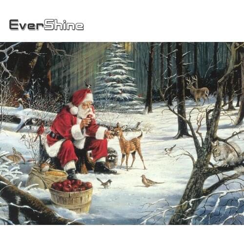 Evershine Diamond Painting Christmas Icon Embroidery Kit Picture Rhinestones Diamond Mosaic Santa Claus Painting Christmas Gift