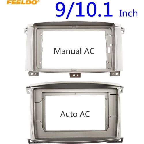 FEELDO Car Audio Radio 9" 10" Big Screen 2DIN Fascia Frame Adapter For LAND CRUISER 100 DVD Player Dash Fitting Panel Frame Kit