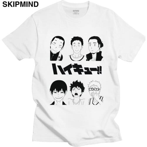 Japan Haikyuu Karasuno Volleyball Club T-shirt Men Short Sleeved Kuroo Anime Bokuto Oya Manga Shoyo T Shirt Pure Cotton Tee Gift