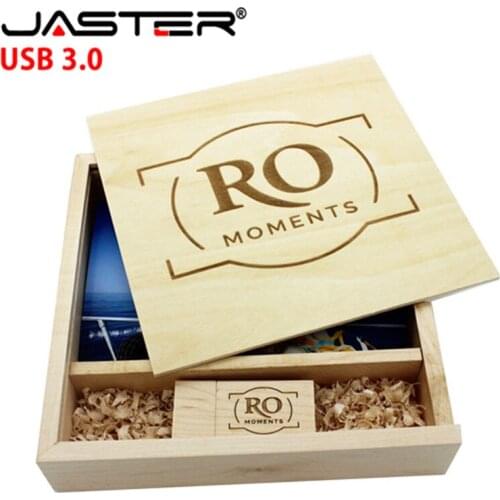 JASTER USB 3.0 Wooden Photo Album usb+Box usb flash drive 4GB 8GB 16GB 32GB photographyWedding gift (170mm*170mm*35mm)