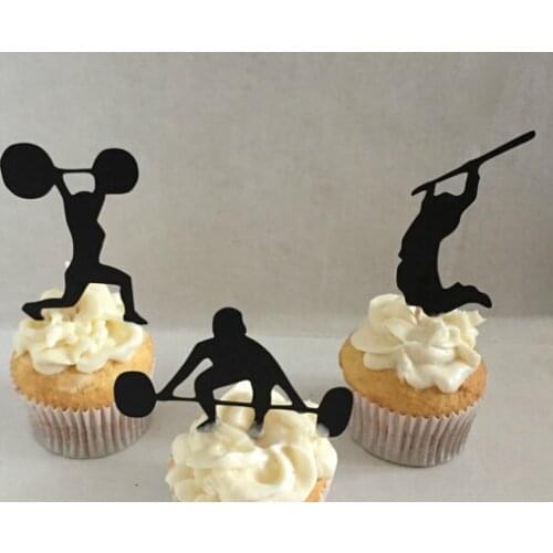 Crossfit Silhouette cupcake toppers Bachelorette Hem night music Party Supplies wedding birthday baby shower party toothpicks