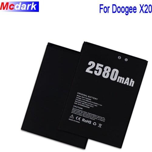 Mcdark 2580mAh Battery For Doogee X20 Batterie Bateria Accumulator AKKU ACCU PIL Mobile Phone For Doogee X20 X20L