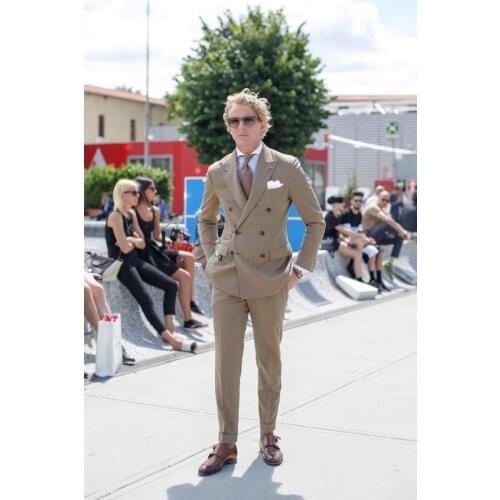 Latest Coat Pant Designs Brown Double Breasted Men Suit Wedding Suits for Men Terno Slim Fit Tuxedo 2 Piece Blazer Masculino