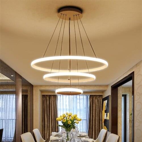30 40 50 60 70 80cm 6Rings Modern Led Pendant Light For Foyer Living room Dining room Bedroom DIY Ceiling Mount Pendant Lamps